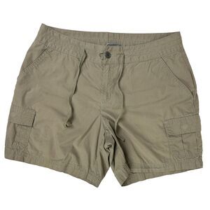 Columbia Hiking Cargo Shorts Cotton Canvas Khaki Outdoor Active Women's 10 EUC